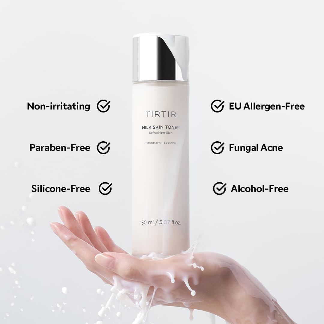 TIRTIR Milk Skin Rice Toner - Deep Moisturizing, Refreshing and Moisturizing for Face, Niacinamide, Ceramide, Rice Bran Extract, Natural Ingredients, Korean Skin Care