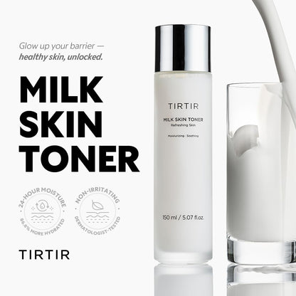 TIRTIR Milk Skin Rice Toner - Deep Moisturizing, Refreshing and Moisturizing for Face, Niacinamide, Ceramide, Rice Bran Extract, Natural Ingredients, Korean Skin Care