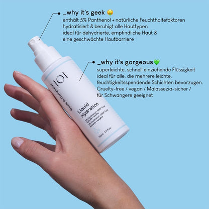 Geek & Gorgeous – Liquid Hydration – Lightweight Toner Mist with 5% Panthenol & Natural Moisturizing Factors – Hydrates & Soothes All Skin Types – 110 ml