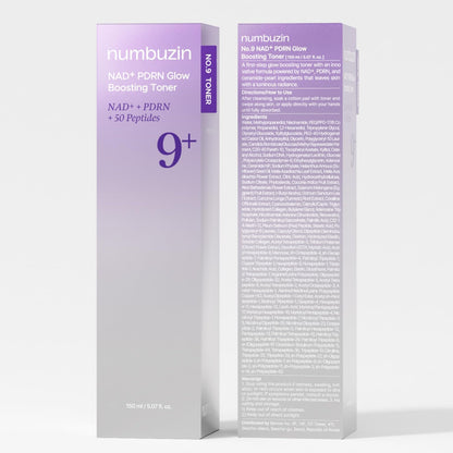 numbuzin No.9 Toner | NAD+ PDRN Glow Boosting Toner | Glowing, Firming, Moisturizing, Elasticity, Wrinkles, Fine Lines, Korean Skin Care | Salmon PDRN, Peptides, NAD | Essence for