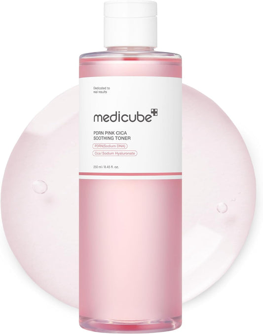 medicube Salmon DNA PDRN Pink CICA Soothing Toner I Pink Glow Toner to Stimulate, Soothe and Soothe Skin, Uneven Complexion, Peptide and Niacinamide, Korean Skin Care (250ml)