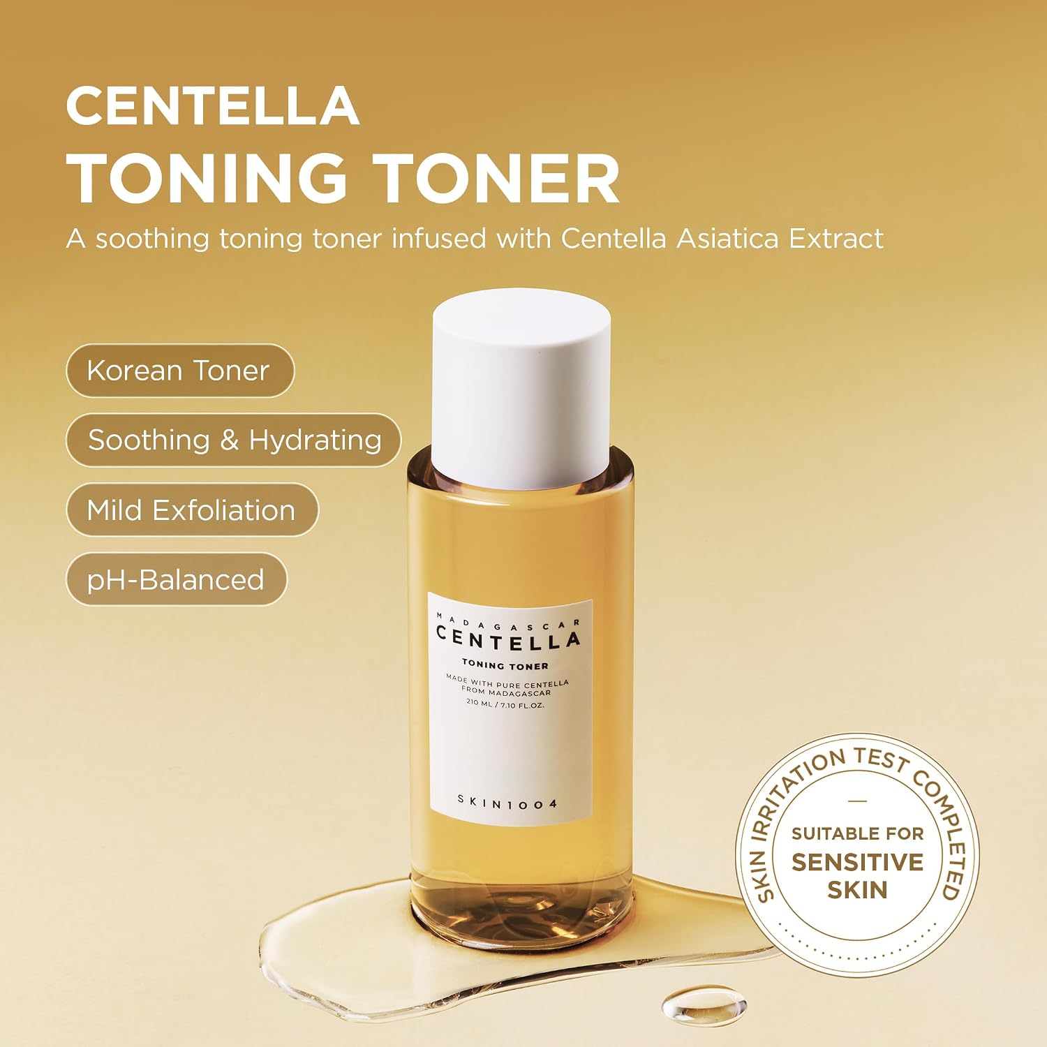 SKIN1004 Madagascar Centella Toning Toner 7.10 fl.oz (210ml) | Centella Extract 84% | Daily Skincare Solution for Sensitive, Acne-Prone Skin