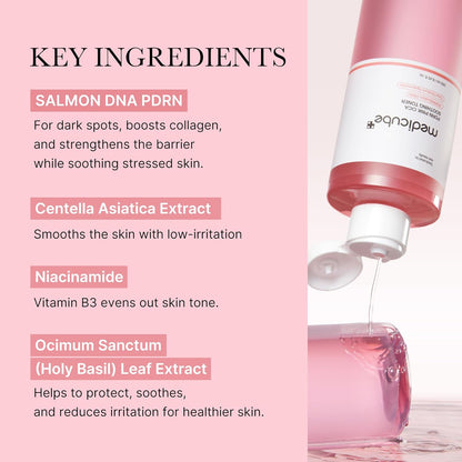 medicube Salmon DNA PDRN Pink CICA Soothing Toner I Pink Glow Toner to Stimulate, Soothe and Soothe Skin, Uneven Complexion, Peptide and Niacinamide, Korean Skin Care (250ml)